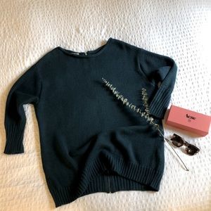 ACNE Studios Shore CTN Long Knit Sweater - Teal